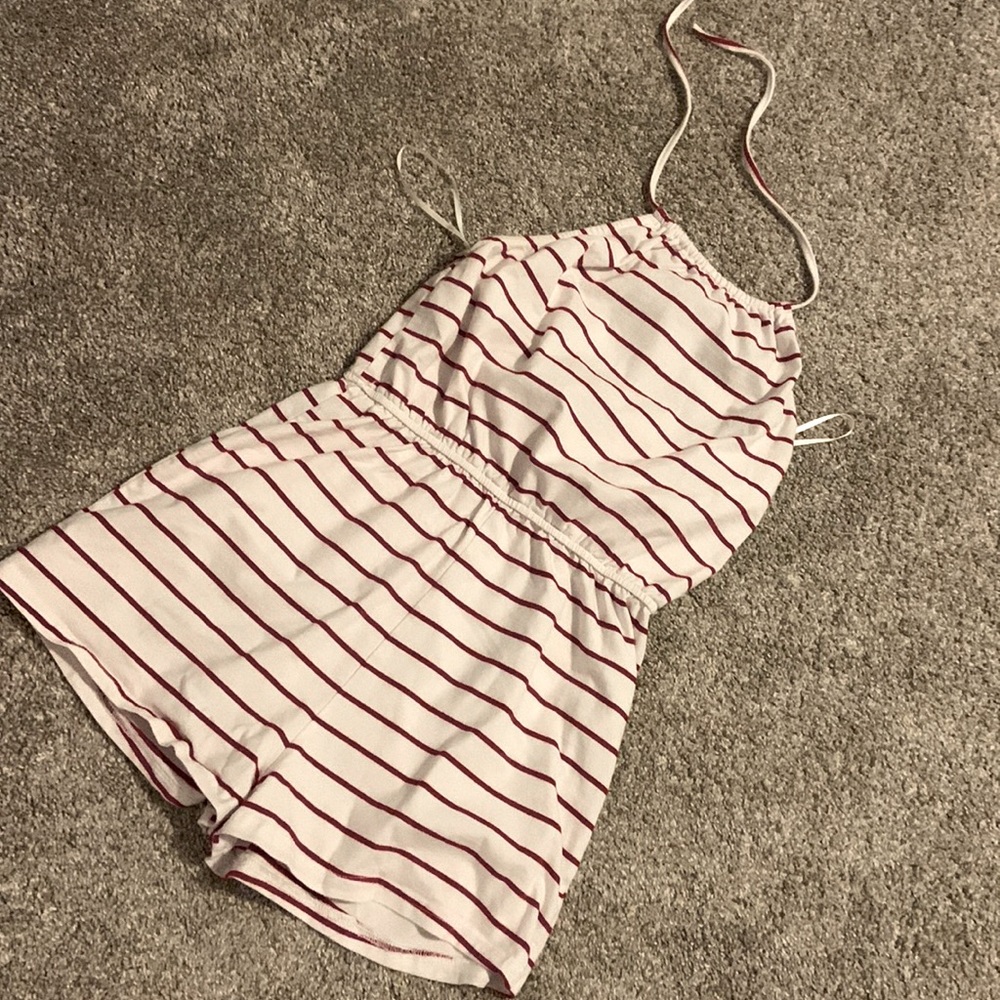 LIKE NEW Shein striped halter romper - size S